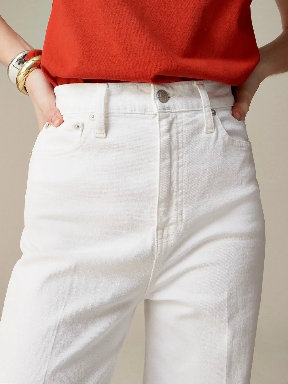 J.Crew Wide-Leg Denim Trouser in White (Style BM338) - Size 32
